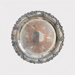 𝅺VINTAGE | 1937 Sheffield Reproduction Grape Silver Serving Platter 12.5"